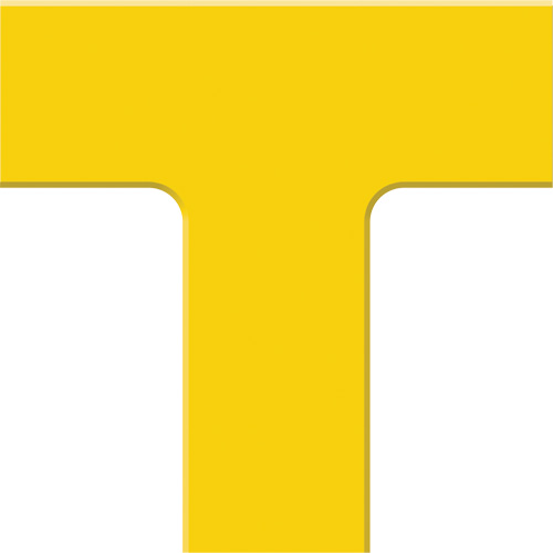 Accuform Signs PTP207YL Tough-Mark Heavy-Duty Floor Marking, T, 6" L x 6" W, Yellow, Polyethylene