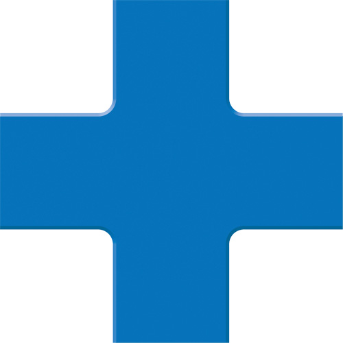 Accuform Signs PTP212BU Tough-Mark Heavy-Duty Floor Marking, Cross, 6" L x 6" W, Blue, Polyethylene