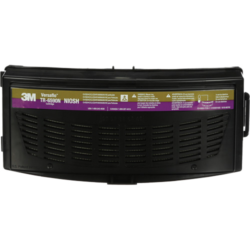 3M TR-6590N Versaflo Multi-Gas/HE Cartridge, Ammonia/Chlorine Dioxide/Chlorine Gas/Hydrogen Chloride/Hydrogen Fluoride/Mercury/Methylamine/Organic Vapour/Particulates/SO2 Sulfur Dioxide, Pack of 1