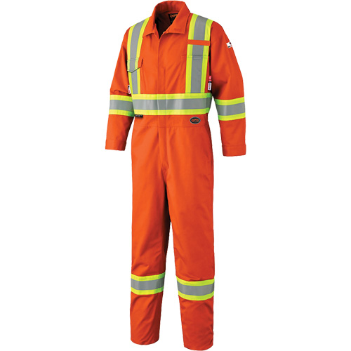 Pioneer V2540350-62 7702 Combinaison de s&eacute;curit&eacute; haute visibilit&eacute; contre l'arc &eacute;lectrique, Taille 62, Orange, 10 cal/cm²