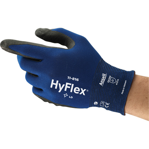 Ansell 11816090 Hyflex&reg; 11-816 Glove, 9, Foam Nitrile Coating, 18 Gauge, Nylon/Spandex Shell