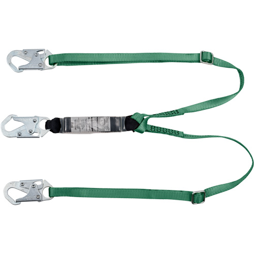 MSA 10190399 V-Series Lanyard, 6', Snap Hook Center, Snap Hook Leg Ends, Polyester