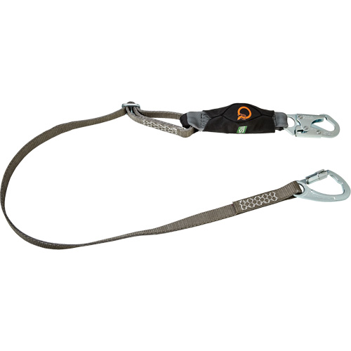 MSA 10193943 V-Series Tie-Back Lanyard, 6', Carabiner Center, Snap Hook Leg Ends, Polyester