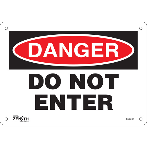 Produits de sécurité Zenith SGL342 Enseigne Do Not Enter, 7" x 10", Plastique, Anglais