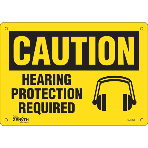 ZENITH SAFETY PRODUCTS "Hearing Protection Required" Noise Hazard