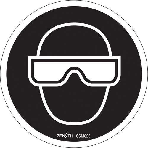 Zenith Safety Products SGM826 Eye Protection Required CSA Standard Safety Sign, 6" x 6", Vinyl, Pictogram