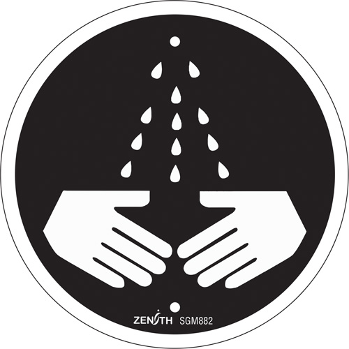 Zenith Safety Products SGM882 Wash Your Hands CSA Standard Safety Sign, 6" x 6", Aluminum, Pictogram