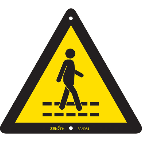 Zenith Safety Products SGN064 Pedestrian Safety Lane CSA Standard Safety Sign, 6" x 6", Plastic, Pictogram