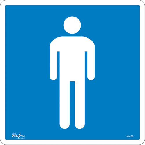 Zenith Safety Products SGN138 Men CSA Standard Safety Sign, 12" x 12", Vinyl, Pictogram