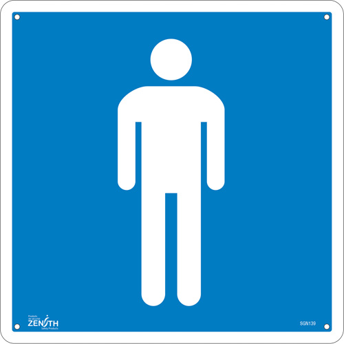 Zenith Safety Products SGN139 Men CSA Standard Safety Sign, 12" x 12", Plastic, Pictogram