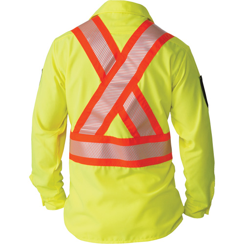 Big Bill 144HVP-T-YEL-XL Ripstop High-Visibility Long Sleeve Shirt, Polyester, X-Large (Tall), High Visibility Lime-Yellow