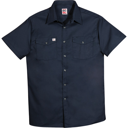 Big Bill 137/OS-T-NAY-2X Chemise de travail &agrave; manches courtes en tissu crois&eacute;, Hommes, 2T-Grand (grande taille), Bleu marine