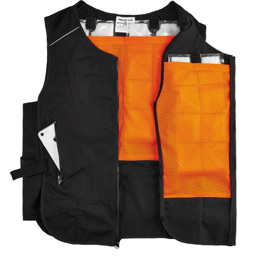 Ergodyne SGN883 Veste de refroidissement &agrave; changement de phase l&eacute;g&egrave;re avec sachets 6260 Chill-Its, Grand/T-Grand, Noir