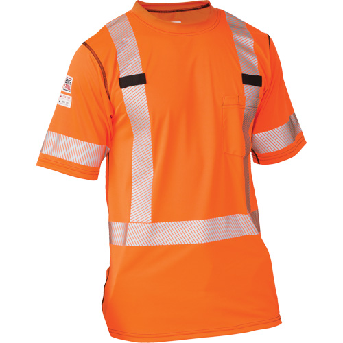 Big Bill RT54HVK5/O-R-ORA-4X T-shirt &agrave; manches courtes haute visibilit&eacute; Polartec Power Grid, Polyester, 4T-Grand, Orange