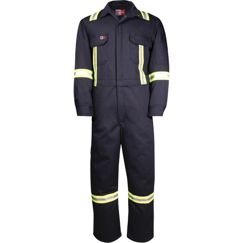 Big Bill 1625US7-R-NAY-36 Westex UltraSoft&reg; Deluxe Coveralls with Reflective Material, Size 36, Navy Blue, 8.7 cal/cm²