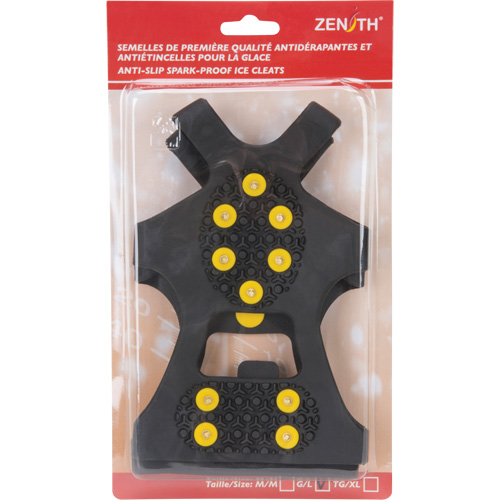 Zenith Safety Products SGO247 Anti-Slip Spark-Proof Ice Cleats, Brass, Stud Traction, Large
