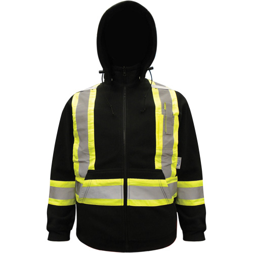Viking 6420BK-S High-Visibility Hoodie, Polyester, Black, Small