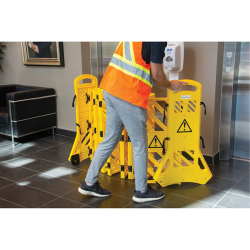 Zenith Safety Products SGO660 Portable Mobile Barrier, 40" H x 13' L, Yellow