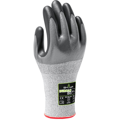 Showa 576XL-09 Gants r&eacute;sistants aux coupures 576, Taille T-Grand/9, Calibre 13, Rev&ecirc;tement Mousse de nitrile, Enveloppe en PEHP, ANSI/ISEA 105 niveau 3/EN 388 niveau C