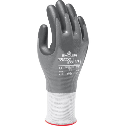 Showa 577XXL-10 577 Cut Resistant Gloves, Size 2X-Large/10, 13 Gauge, Foam Nitrile Coated, HPPE Shell, ANSI/ISEA 105 Level 3/EN 388 Level C