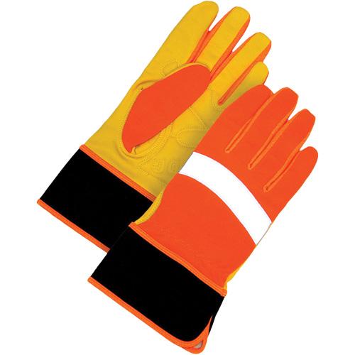 Bob Dale Gloves 20-1-1250-X2L Gants haute visibilit&eacute;, Taille 2T-Grand, Paume Cuir fleur