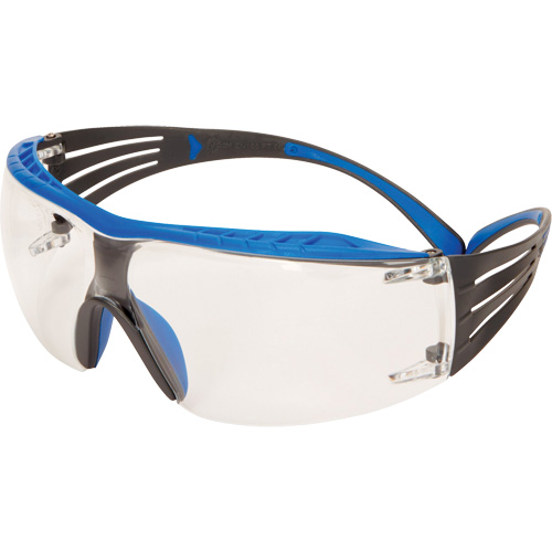 3M SF401XSGAF-BLU Securefit 400 Series Safety Glasses, Clear Lens, Anti-Fog/Anti-Scratch, ANSI Z87+/Meets/Exceeds CSA Z94.3