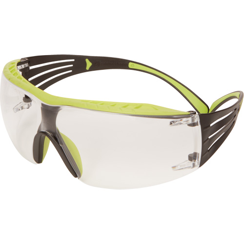 3M SF401XAF-GRN Lunettes de s&eacute;curit&eacute; SecureFit s&eacute;rie 400, Lentille Transparent, Antibu&eacute;e/Anti-&eacute;gratignures, ANSI Z87+/R&eacute;pond ou surpasse la norme CSA Z94.3