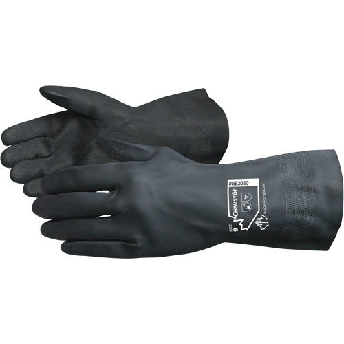 Superior Glove Works Ltd. NE3030-10 Chemstop Lined Chemical-Resistant Gloves, Size 10, 12" L, Neoprene, Flock-Lined Inner Lining, 30-mil