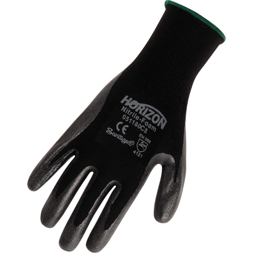 Barry & Boulerice 051180C8 Gants de travail Horizon, 8/Moyen, Rêvetement  Mousse de nitrile, Calibre 13, Enveloppe en Polyester