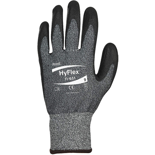 Ansell 11651100 Gants &agrave; paume enduite HyFlex 11-651, Taille 10, Calibre 13, Rev&ecirc;tement Polyur&eacute;thane, Enveloppe en Poly&eacute;thyl&egrave;ne, ASTM ANSI niveau A4/ASTM ANSI niveau A6/EN 388 niveau C