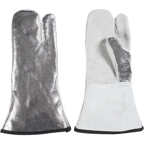 Natpro 3324-024 Mitaine &agrave; 3 doigts r&eacute;sistant &agrave; la chaleur, Aluminis&eacute;/Kevlar/Cuir, Taille unique, Prot&egrave;ge jusqu'&agrave; 650°F (343°C)