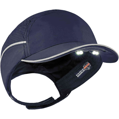 Ergodyne 23338 Skullerz&reg; 8965 Lightweight Bump Cap Hat with LED Lighting, Navy Blue
