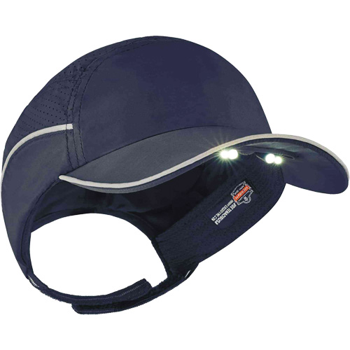 Ergodyne 23339 Skullerz&reg; 8965 Lightweight Bump Cap Hat with LED Lighting, Navy Blue