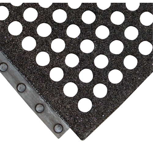 Wearwell 578.58X3X3NBRBK Tapis antifatigue 24/Seven Locksafe, Nid d'abeilles, 3' x 3' x 5/8", Noir, Nitrile