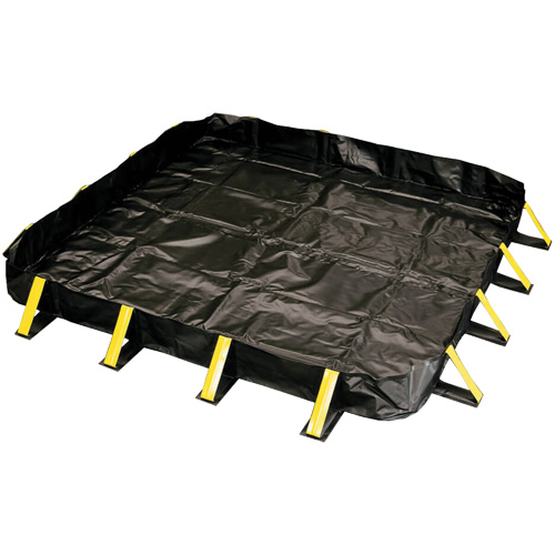 Enpac 48-10201-BK-SU Stinger Containment Berm, 1496 US gal. Capacity, 20' W x 10' L x 12" H, Snap-Up Bracket