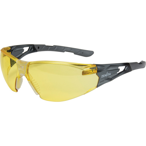 Zenith Safety Products SGQ759 Z2900 Series Safety Glasses, Amber Lens, Anti-Scratch, ANSI Z87+/Meets/Exceeds CSA Z94.3