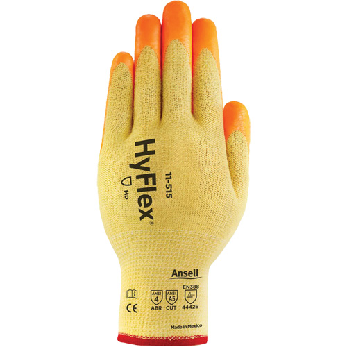 Ansell 11515080 HyFlex&reg; High Visibility Cut-Resistant Gloves, Size 8, 13 Gauge, Foam Nitrile Coated, Stainless Steel/Kevlar&reg;/Spandex Shell, ASTM ANSI Level A5/EN 388 Level E