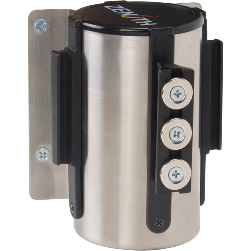 Produits de sécurité Zenith SGR019 Barri&egrave;re &agrave; fixation murale avec ruban magn&eacute;tique, Acier, Fixation par vis, 12', Ruban Jaune