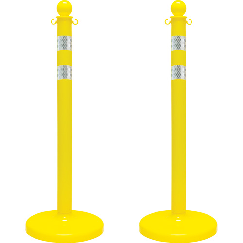 Mr. Chain 96449-2 Trousse de poteaux r&eacute;fl&eacute;chissants pour service moyen, Hauteur de 40", Jaune