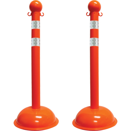Mr. Chain 99978-2 Trousse de poteaux r&eacute;fl&eacute;chissants pour service lourd, Hauteur de 41", Orange