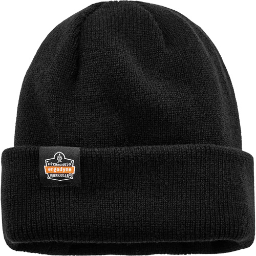 Ergodyne 16801 Tuque en tricot c&ocirc;tel&eacute; avec fermeture &agrave; glissi&egrave;re N-Ferno, Taille unique, Noir