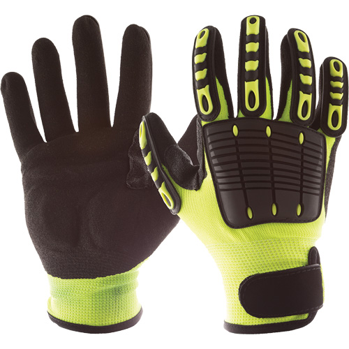 Impacto NS2820050 Back Tracker Impact Gloves with Back of Hand Protection, X-Large, Nitrile Palm, Hook & Loop Cuff
