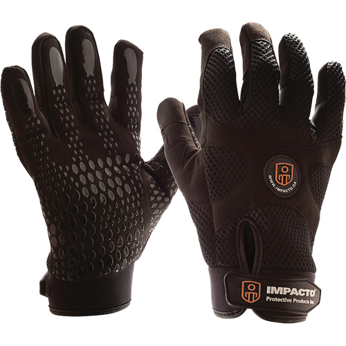 Impacto BG408S Air Glove&reg; Mechanics Style Anti-Vibration Gloves, Size Small, Synthetic Palm