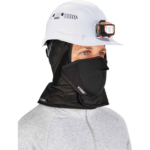 Ergodyne 16878 Doublure de casque de s&eacute;curit&eacute; d'hiver trois couches N-Ferno avec cache-bouche, Doublure en Molleton, Taille unique, Noir