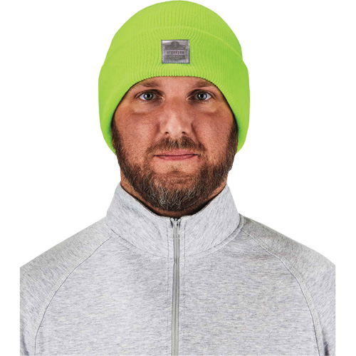 Ergodyne 16806 N-Ferno&reg; Rib Knit Beanie Hat, One Size, High-Visibility Lime Green