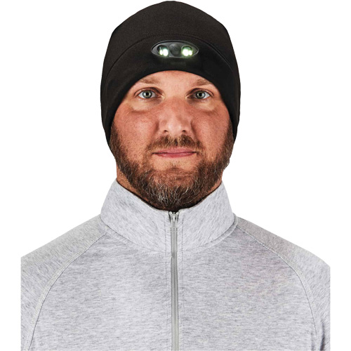 Ergodyne 16803 N-Ferno&reg; Skull Cap Beanie Hat with LED Lights, One Size, Orange