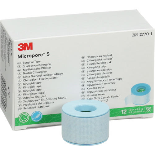 3M 3M2770-1 Micropore S Surgical Tape, Non-Medical, 16-1/2' L x 1" W