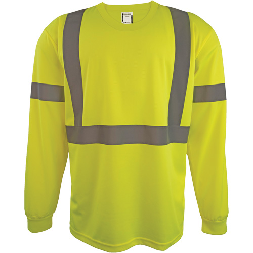 Coolworks TS1203 LYL 2XL Long Sleeve Safety Shirt, Polyester, 2X-Large, High Visibility Lime-Yellow