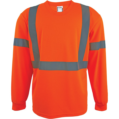 Coolworks TS1203 ORG 2XL Long Sleeve Safety Shirt, Polyester, 2X-Large, High Visibility Orange