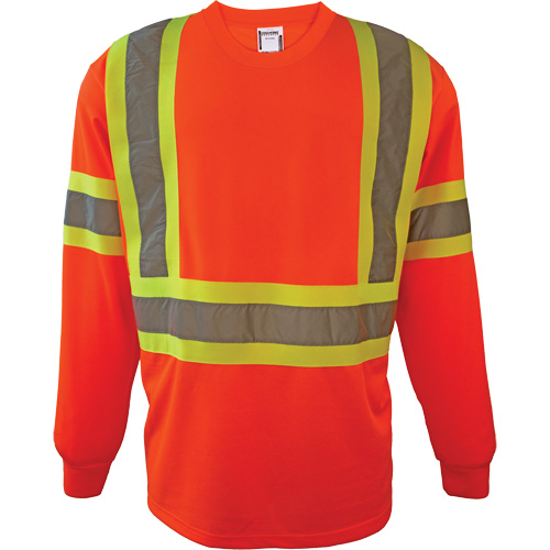 Coolworks TS1204 ORG LRG Long Sleeve Safety Shirt, Polyester, Large, High Visibility Orange